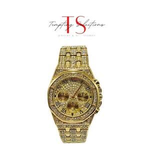 Iced Ap Style Stainless Steel Watch